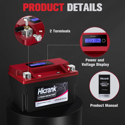 YTZ10S Lithium 12V 6Ah 360CCA LiFePO4 Motorcycle Battery, Powersports Battery for Honda KTM Yamaha Harely, Fit ATV, UTV, Scooter, Motocross, Lawn Mower, Jet Ski, Motorboat