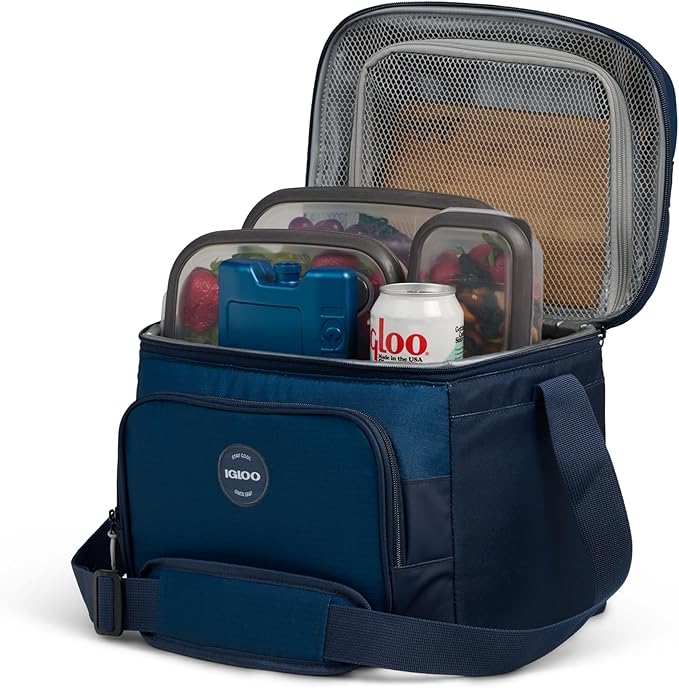 Igloo Gripper Soft Sided Cooler Bag | Insulated Dual Compartment Lunch Cooler