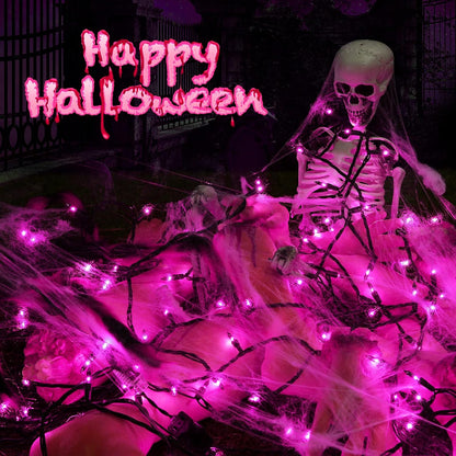 Toodour Purple Halloween Lights, 12.5ft 50 Count Incandescent Halloween String Lights, UL Certified Connectable Mini Bulbs String Lights for Home, Garden, Porch, Yard, Patio, Party, Indoor Decoration