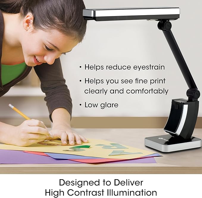 OttLite 13W Slimline Desk Lamp - Home, Office, Bedroom, or Reading (Black)