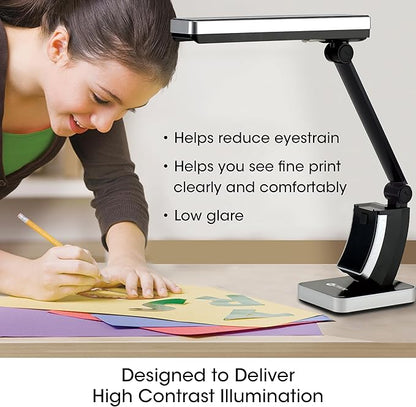 OttLite 13W Slimline Desk Lamp - Home, Office, Bedroom, or Reading (Black)