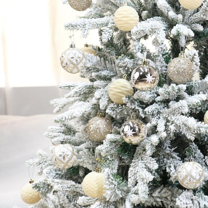2.36In Velvet Christmas Ball Ornaments, 25PCS Champagne Flocked Christmas Tree Hanging Decorations, for Home Holiday Wedding Indoor Xmas Party Decor.