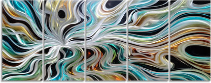 Yihui Arts Abstract Metal Wall Art for Living Room Modern Wall Sculpture Contemporary Aluminum Artwork for Indoor and Outdoor Decor