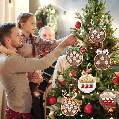 Personalized Christmas Ornaments 2025 with Family Names Custom Wooden Ornaments for Christmas Tree Personalized Ornament Gifts (1-10 Names)