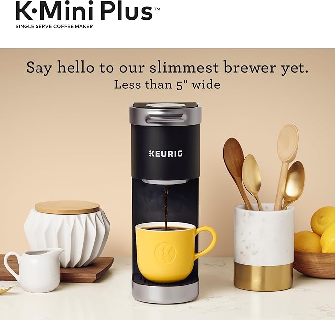 Keurig K-Mini Plus Single Serve Coffee Maker with Donut Shop Coffee Pods, 32 count