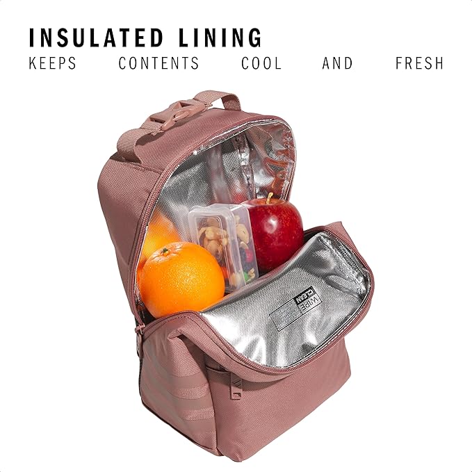 adidas Santiago Lunch Bag Cooler for Women and Men, Insulated Food Container Box with Mesh Pocket, Warm Clay Pink/Grey Four/3.0, One Size