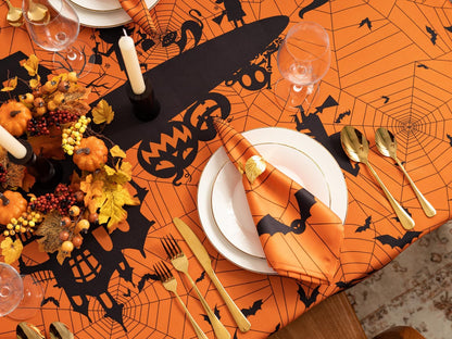 YiHomer Halloween Silhouettes Tabletop for Halloween Decorations, Dinner Parties and Scary Movie Nights, Horror Night, Napkin Set, 20 x 20