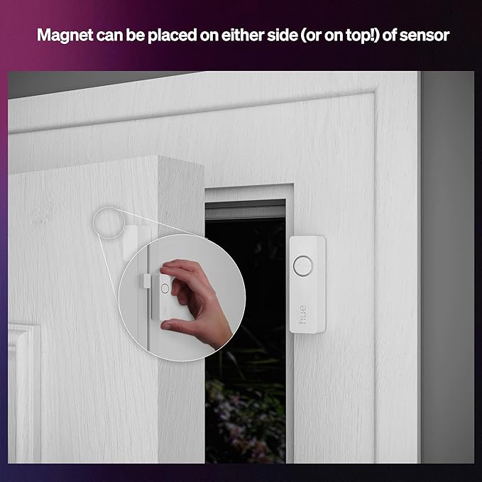 Philips Hue Secure Smart Contact Sensor, White - 2 Pack - Made for Indoor Doors and Windows - Requires Hue Bridge - Works with The Hue App