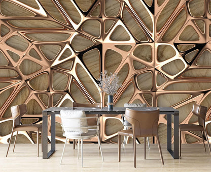 3D Metal Wall Mural Wallpaper for Bedroom 178" x 117"