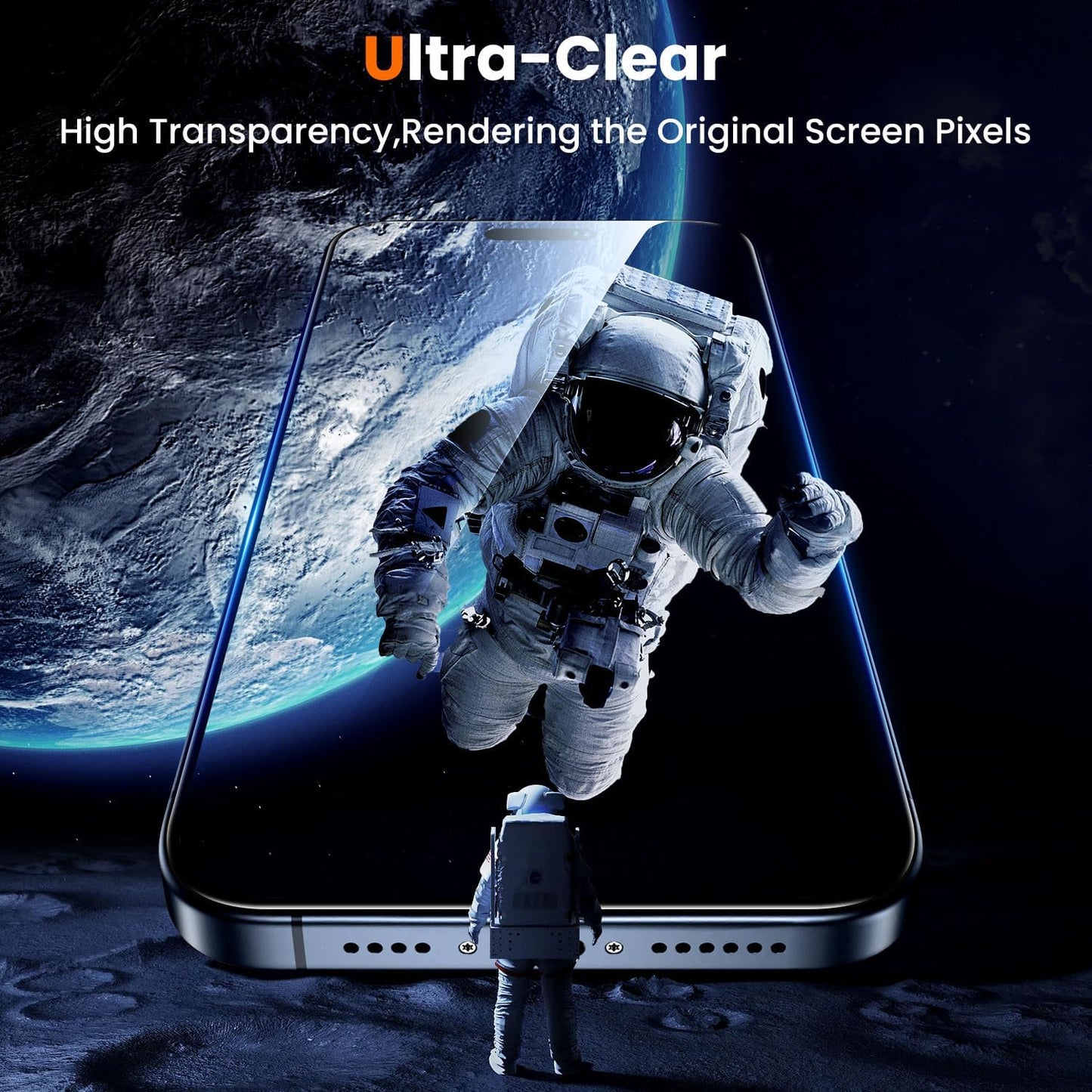 UniqueMe for iPhone 15 Pro Max Screen Protector, [Military Grade Shatterproof & 9H+ Hardness] Screen Protector 15 Pro Max Tempered Glass Full Coverage Protection, Easy Installation, 2 Packs