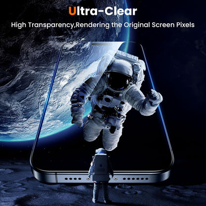 UniqueMe for iPhone 15 Pro Max Screen Protector, [Military Grade Shatterproof & 9H+ Hardness] Screen Protector 15 Pro Max Tempered Glass Full Coverage Protection, Easy Installation, 2 Packs