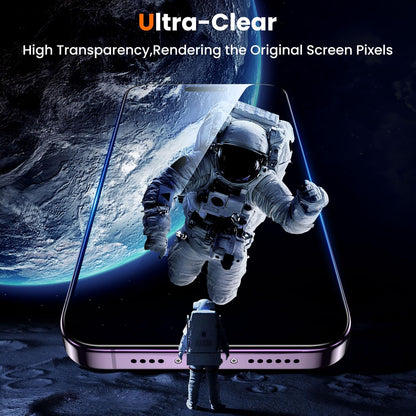 UniqueMe for iPhone 14 Pro Screen Protector - [Military Grade Shatterproof & 9H+ Hardness] Screen Protector 14 Pro Tempered Glass Full Coverage Protection, Easy Installation, 2 Packs