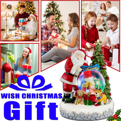 Musical Christmas Snow Globe Lantern with Colorful Lights & Snowfall - USB or Battery Operated - Indoor Holiday Decor for Christmas, Thanksgiving - Gift for Kids, Family, Colleagues