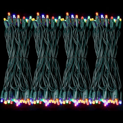 600LED (12pk of 50L) String Lights,LED Christmas Lights, 6" SPACING,Green Wire,Multicolour