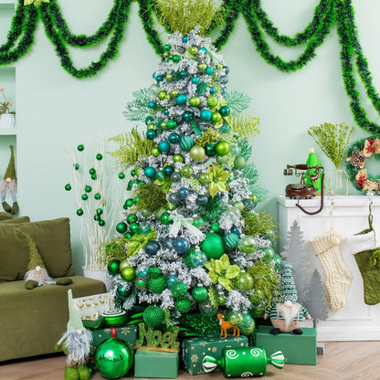 XmasExp 24ct Christmas Ball Ornaments Shatterproof Christmas Ornaments Set Decorations for Xmas Tree Balls 40mm/1.57" (1.57'', Green)