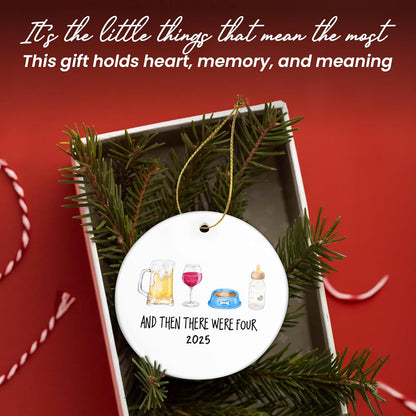 OASSIE New Mom Gifts for Women - Ceramic Christmas Ornaments 2025 - New Baby Gift Ideas, New Parents Gifts for Couples Dog Parents, Pregnancy Announcement, Baby Announcement Christmas Decorations