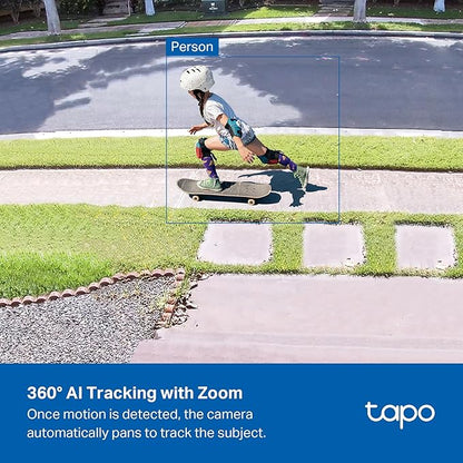 Tapo 4K 8MP Wired Pan/Tilt Outdoor Security Camera, Free Person/Vehicle Detect & 360° View, Color Night, Local AI, SD/Cloud Storage, Works w/Alexa & Google Assistant, 2.4 GHz WiFi C560WS