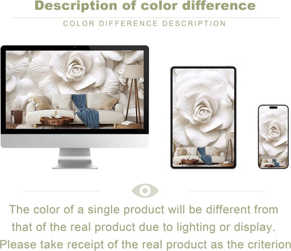 3D Relief Flower Wallpaper Mural for Living Room Bedroom (Not Peel n' Stick)