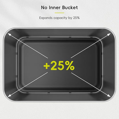 EKO Nova Sensor Trash Can, 21 Gallon/80 Liter Stainless Steel Rectangular Touchless Motion Sensor Trash Can, Matte Black