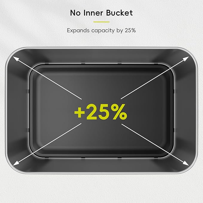 EKO Nova Sensor Trash Can, 21 Gallon/80 Liter Stainless Steel Rectangular Touchless Motion Sensor Trash Can, Matte Metallic