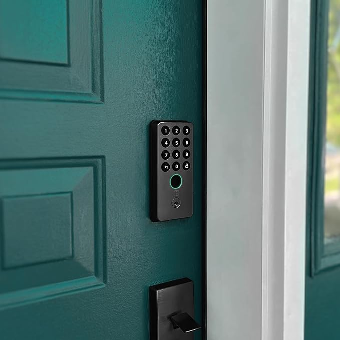 igloohome (New!) Deadbolt Go Smart Lock w/Fingerprint, Digital Keys, Remote PIN Codes, WiFi Bridge (Sold Separately) - Tested to ANSI Standards, Easy to Install (Matte Black)