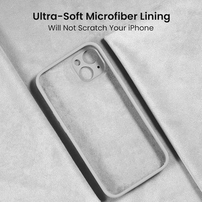 FireNova Designed for iPhone 15 Plus Case, Silicone [Camera Protection] Case with [2 Screen Protectors], Soft Anti-Scratch Microfiber Lining Inside, 6.7 inch, White