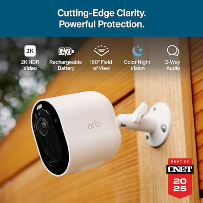 Arlo Pro Security Camera 2K HDR (6th Gen, 2025 Release) Wireless Outdoor Camera, 3 Cam with 6-Month Secure Plus Subscription