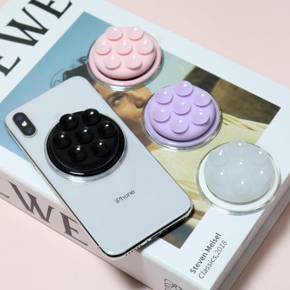 Magnetic Silicone Suction Cup Phone Mount with Hands-Free Stand - Perfect for Selfies, Videos, Durable, Secure Grip, One-Touch Holding, Lightweight, Sleek Design (Black)