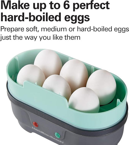 Hamilton Beach Sous Vide Style Electric Egg Bite Maker, Hard Boiled Egg Cooker & Poacher with Removable Nonstick Tray, Makes 2 in Under 10 Minutes, Teal (25511)