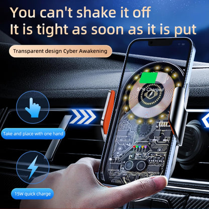 Wireless Car Charger, 15W Fast Charging Auto-Clamping Car Charger Phone Mount Air Vent Cell Phone Holder Compatible with iPhone 16 Pro Max/15/14/13/12/11, Samsung Galaxy S23/S22/S21/S20, etc