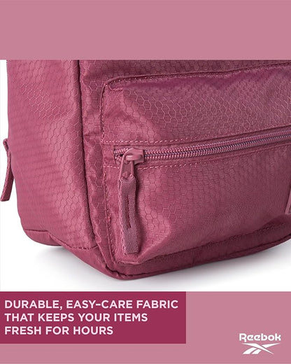 Reebok Mens and Womens Lunch Bag - Portable Insulated Work Lunch Box for Women and Men with Two Compartments and Handle, Quinn Deco Rose