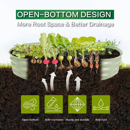 Gardmax 2 Pack Galvanized Raised Garden Bed, Lightweight Planter Boxes Outdoor with Easy Assembly, Large Garden Bed for Vegetables, Fruits, Flower