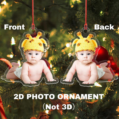 Personalized Photo Ornament 2025 Custom Picture Christmas Ornaments Personalized Xmas Tree Ornaments for Family Dad Mom Grandma Grandpa Friend