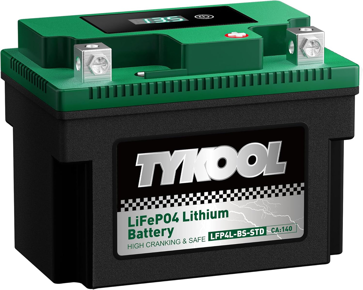 TYKOOL YTX4L-BS YTZ5S Lithium LiFePO4 Motorcycle Battery,2X Cranking Amps 140A,5X Longer Life,Fits for Scooter and Moped, Go kart, ATV,Dirt bikes,4 wheeler, hongda Grom,Snapper walk behind lawn mower