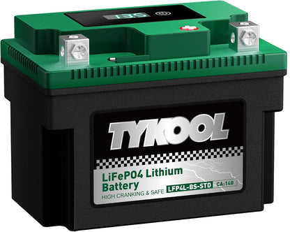 TYKOOL YTX4L-BS YTZ5S Lithium LiFePO4 Motorcycle Battery,2X Cranking Amps 140A,5X Longer Life,Fits for Scooter and Moped, Go kart, ATV,Dirt bikes,4 wheeler, hongda Grom,Snapper walk behind lawn mower
