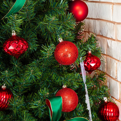 Every Day is Christmas Ornaments, Shatterproof Christmas Tree Ornament Set, Christmas Balls Decoration 35 Count (2.75"/70mm, New Red)