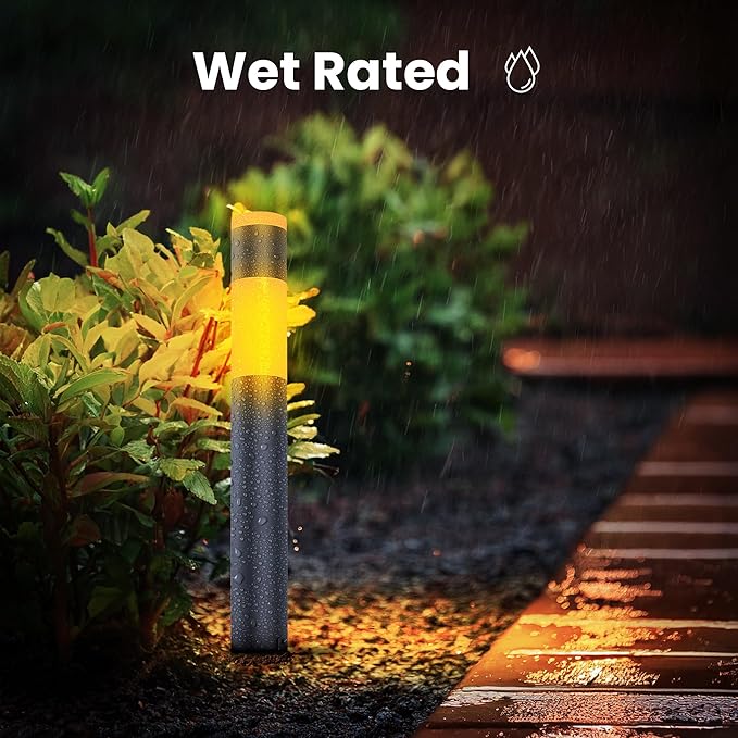 Feit Electric Smart Color Changing & Tunable White Outdoor Bollard Path Lights, 200 Lumens, Music Sync, Compatible with Alexa & Google Home, App & Remote Control, Path/RND/RGBW/AG/4, 4-Pack