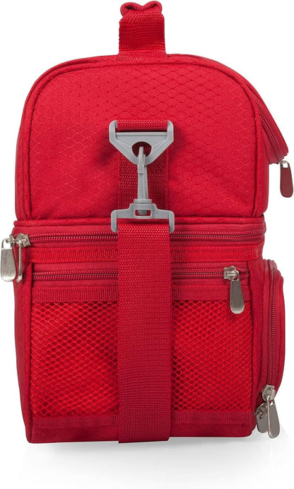 PICNIC TIME Disney Minnie Mouse Pranzo Lunch Bag, Insulated Lunch Box with Utensil Set, Lunch Cooler Bag, (Red) 11 x 7.5 x 12