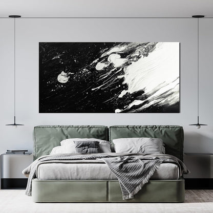 Abstract Wall Art Decor Modern Black and White Wall Art Prints Canvas Wall Art for Living Room Abstract Black Art Abstract Canvas Art Wall Decor Artwork for Walls Bedroom Kitchen Wall Decor 24" X 48"