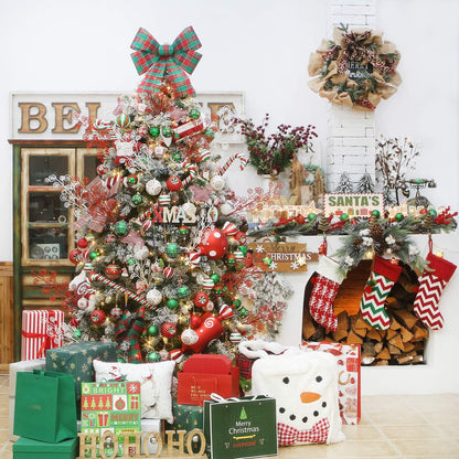 Sea Team 60mm/2.36" Set of Colorful Painted Sparkling Ornaments and Hanging Baubles for Christmas Tree - 30 Pieces