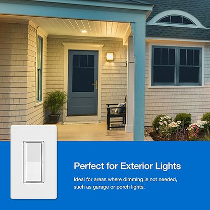 Lutron Claro Smart Switch 3-Way Kit for Caseta Smart Lighting, Includes Wall Plate, Pico Paddle Remote, and Bracket, Neutral Required, DVRF-PKG1S-WH