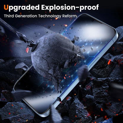 UniqueMe for iPhone 13/13 Pro / 14 Privacy Screen Protector - [Military Grade Shatterproof & 9H+ Hardness] Screen Protector 14 Tempered Glass Full Coverage Protection, Easy to install, 2 Packs