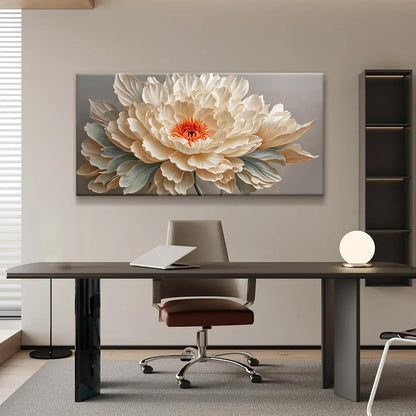 QSQ Canvas Art Wall Decor Yellow Floral Wall Art For Living Room Modern Canvas Decor White Flower Wall Art Prints Pictures For Bedroom Hotel Home Decoration 24 X 48 Inch