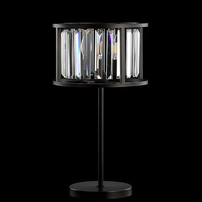 JONATHAN Y 21.5" Oil Rubbed Bronze 2-Light Metal and Crystal Table Lamp, Traditional Geometric Bedside Lamp with Linear Crystals for Living Room, LED Bulbs Included JYL9053A