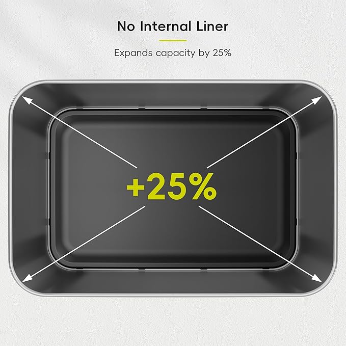 EKO Deluxe Mirage-T 50 Liter / 13.2 Gallon Touchless Rectangular Motion Sensor Trash Can, Matte Stainless Steel Finish