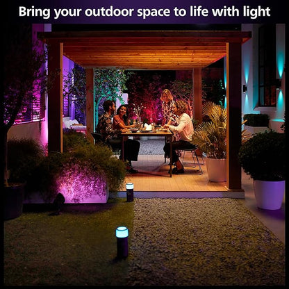 PHILIPS Hue Calla Large Outdoor Pedestal Light (Low-Volt), (104 x 402 mm) White & Color Pathway Light, Voice Control with Alexa, Apple Home & Google Assistant, Bridge Required