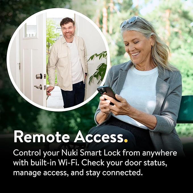 Nuki Smart Lock & Keypad 2, Keyless Door System with Auto-Lock, Fingerprint and Code Access, App Control, Easy Setup, Works with Alexa, Google, for Secure and Easy Home Entry