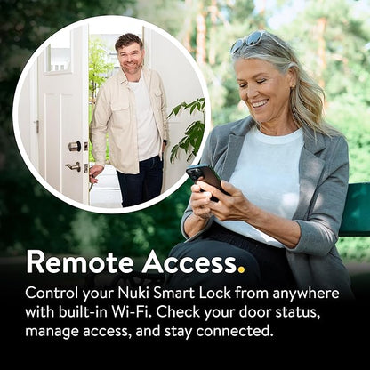 Nuki Smart Lock & Keypad 2, Keyless Door System with Auto-Lock, Fingerprint and Code Access, App Control, Easy Setup, Works with Alexa, Google, for Secure and Easy Home Entry