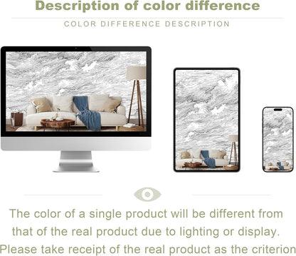 Black and White Cloud Wallpaper Wall Mural for Bedroom Living Room(Not Peel n' Stick)