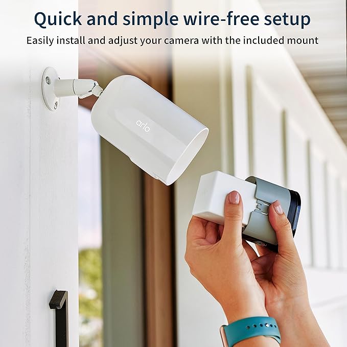 Arlo Pro 5S XL Spotlight Security Camera 2K HDR | Indoor/Outdoor | Band Wi-Fi Connects to Strongest Network | Longer Battery Life, 12X Zoom, Color Night Vision, 2-Way Audio - White, 3 Pack